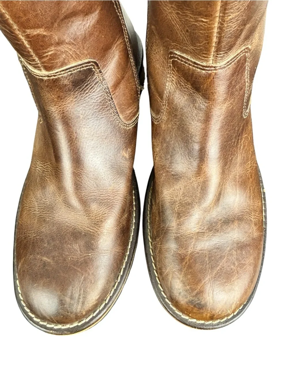 Red Tape Men’s Salisbury Ankle Boots Brown Side Zip Block heel Size 8.5